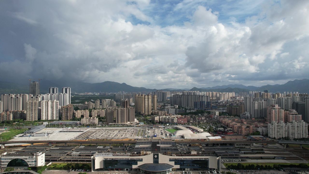 浙江温州城市建设航拍 