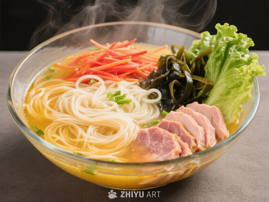 热气腾腾的拉面碗 902