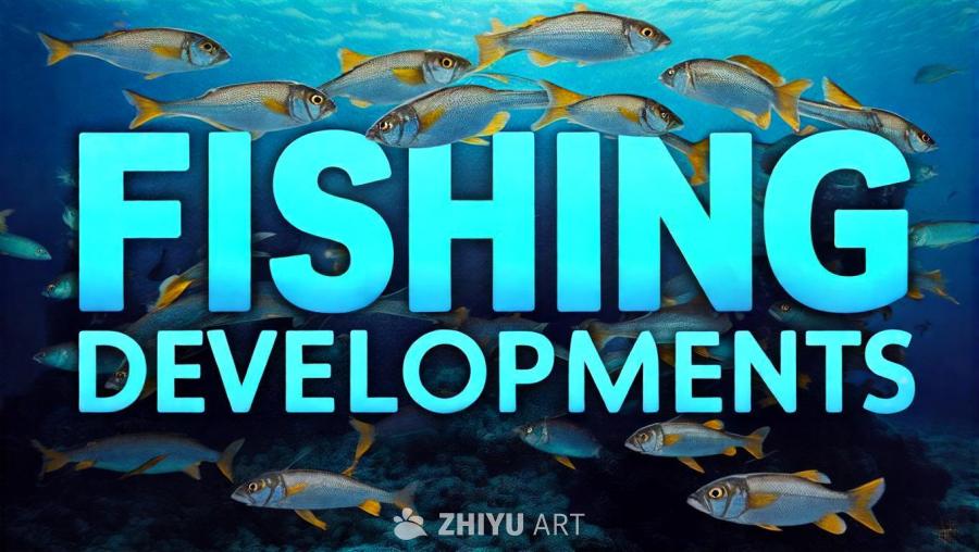 蓝色的大字“FISHING DEVELOPMENT