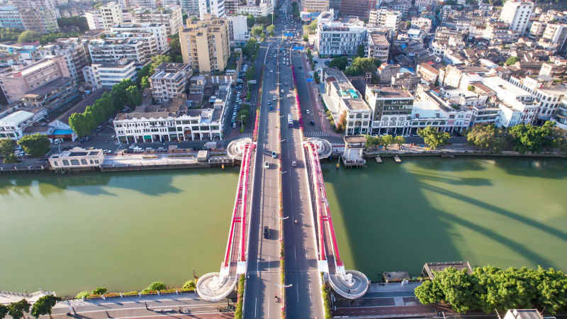 广东江门城市风光航拍图 