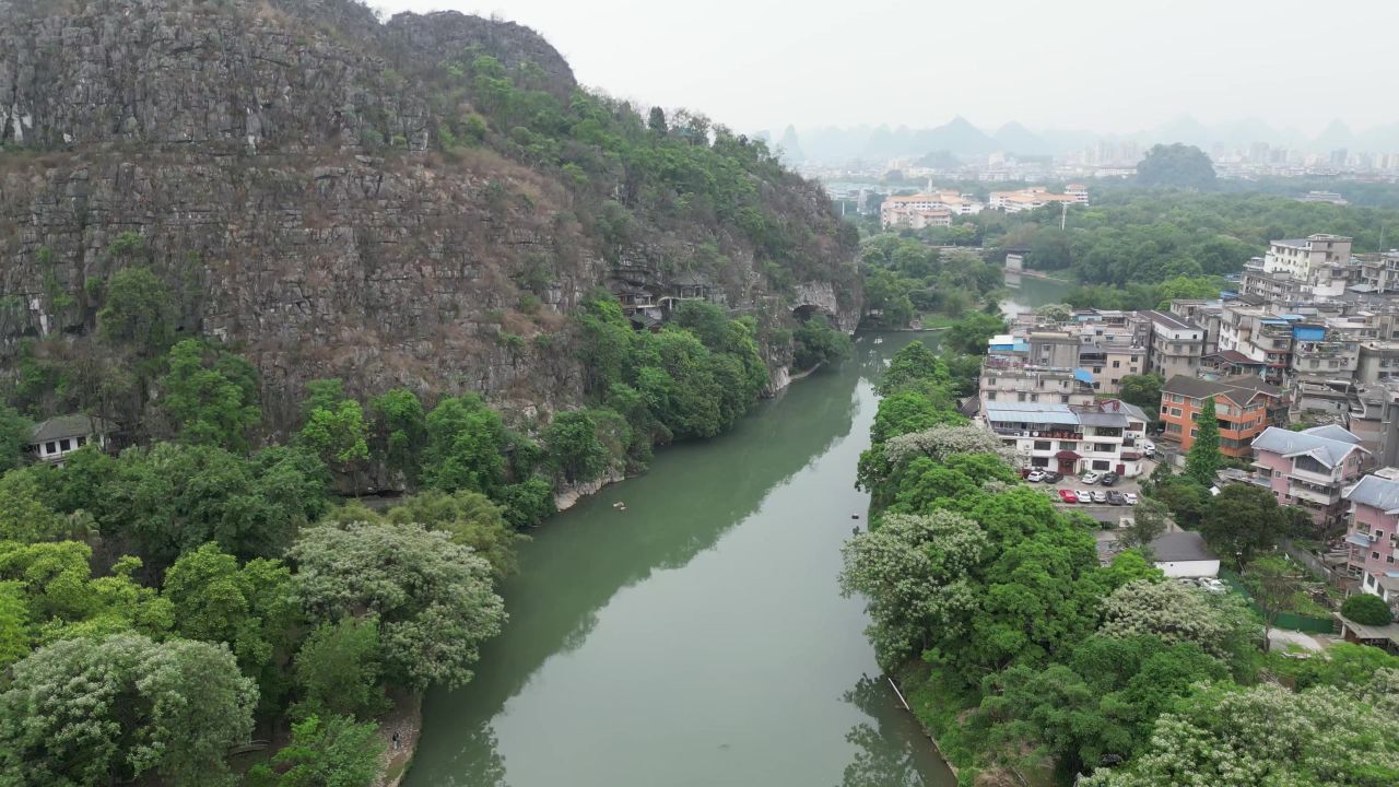 广西桂林山水风光航拍 