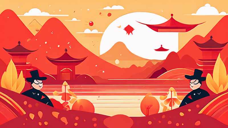 过年春节扭秧歌简约背景图 10