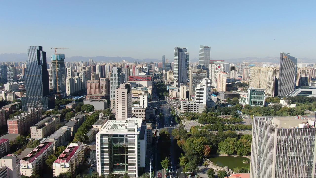 石家庄城市交通航拍