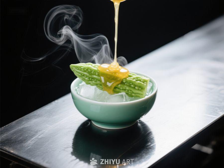 苦瓜冰碗淋蜂蜜，烟雾缭绕 647