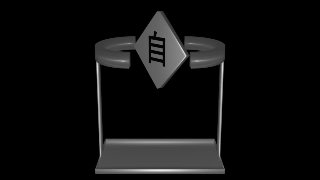 无限循环磁悬浮自强字牌旋转动画透明通道