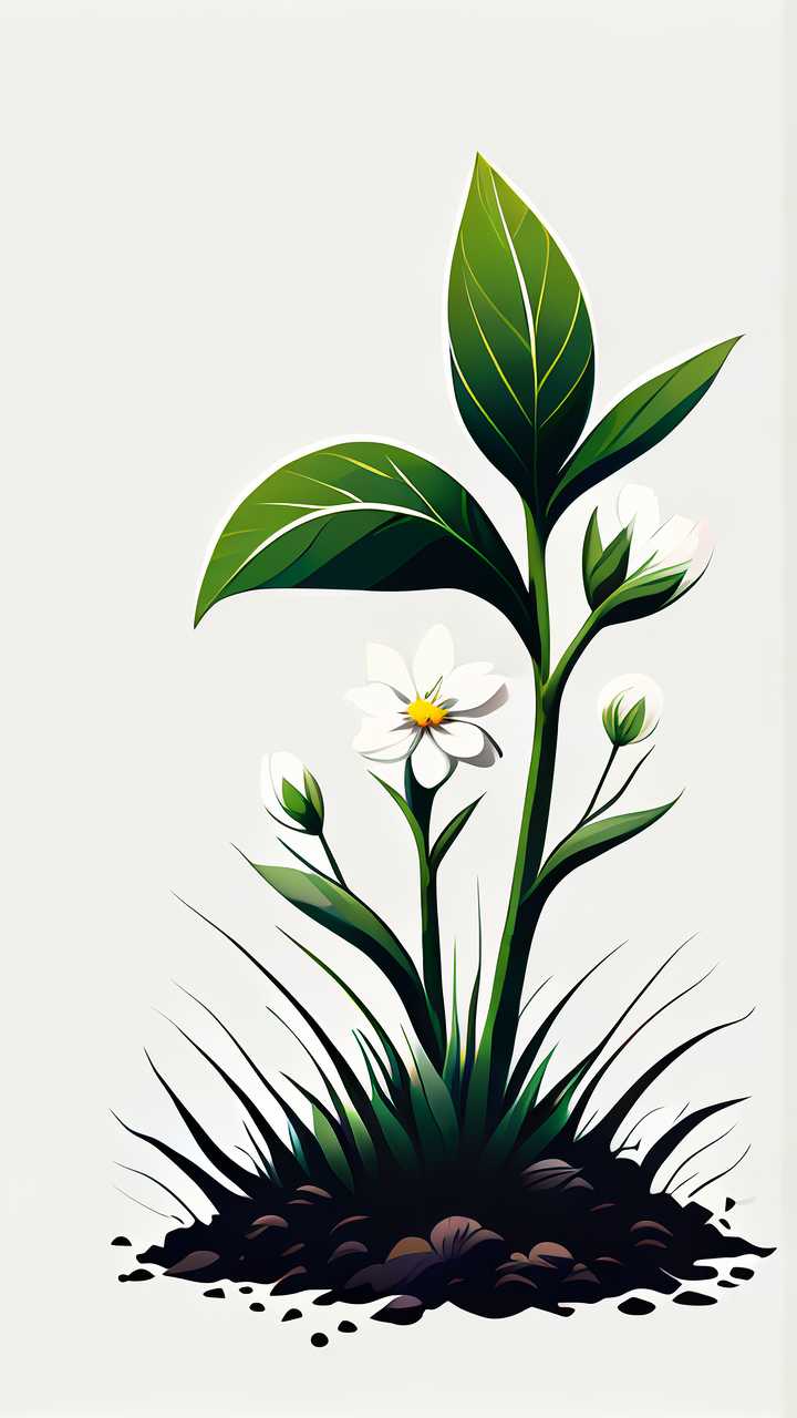 小花白色背景