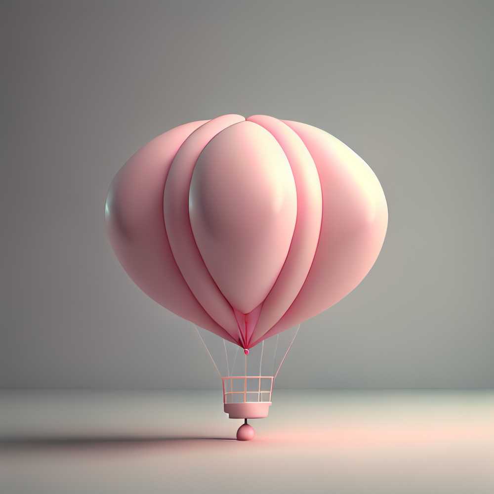 3D粉红色气球唯美