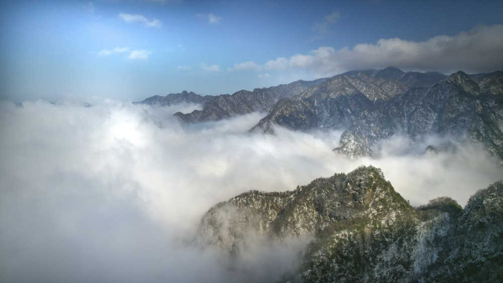 西安分水岭雪景