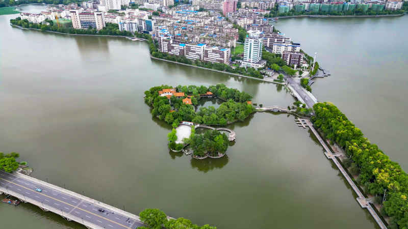 湖北黄石城市风光旅游景区航拍摄影图