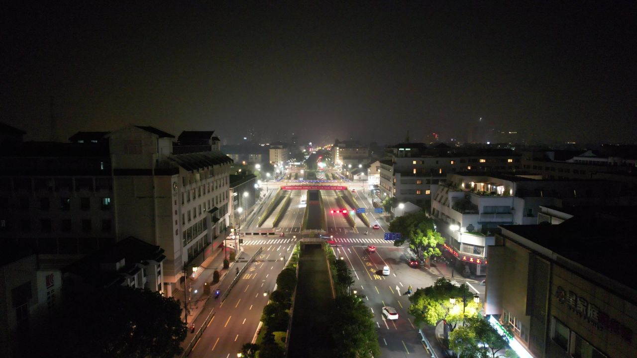 城市夜景灯光交通