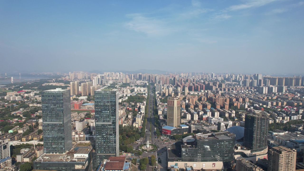 湖南湘潭城市风光城市建设航拍