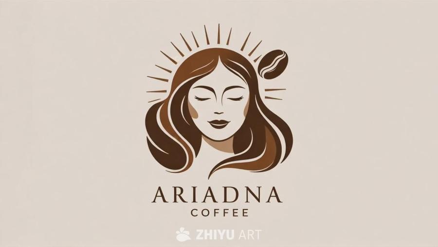 咖啡品牌的标志，名为Ariadna Coffee，