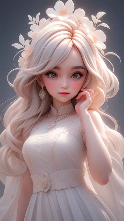 可爱粉色女孩