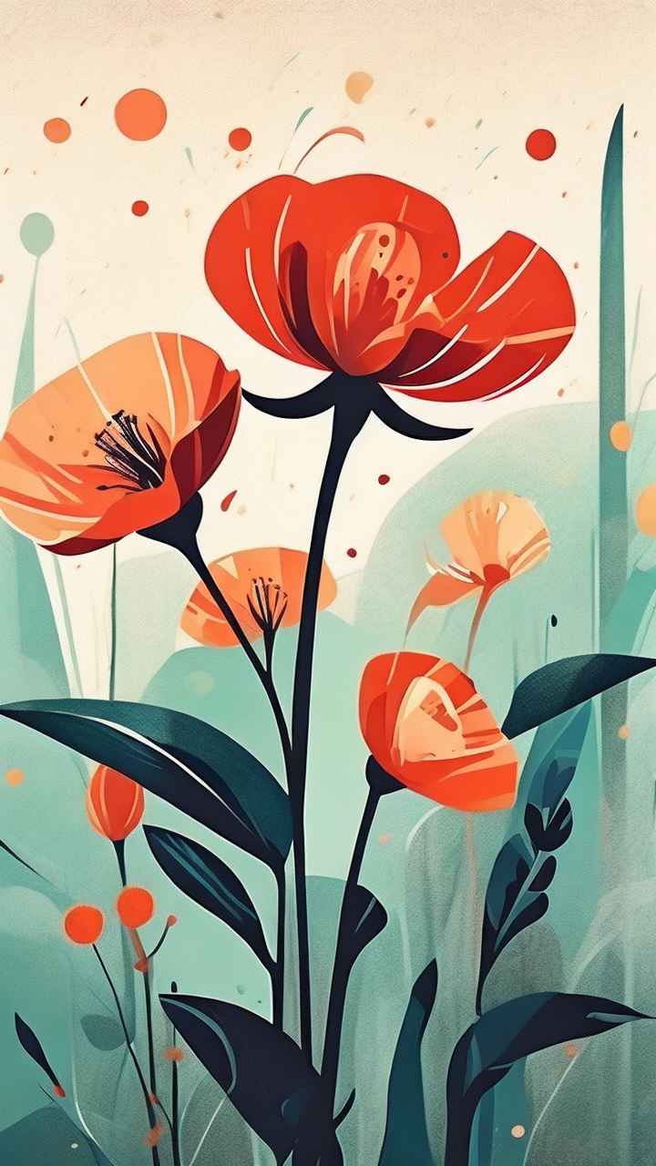 花朵植物插画背景 5