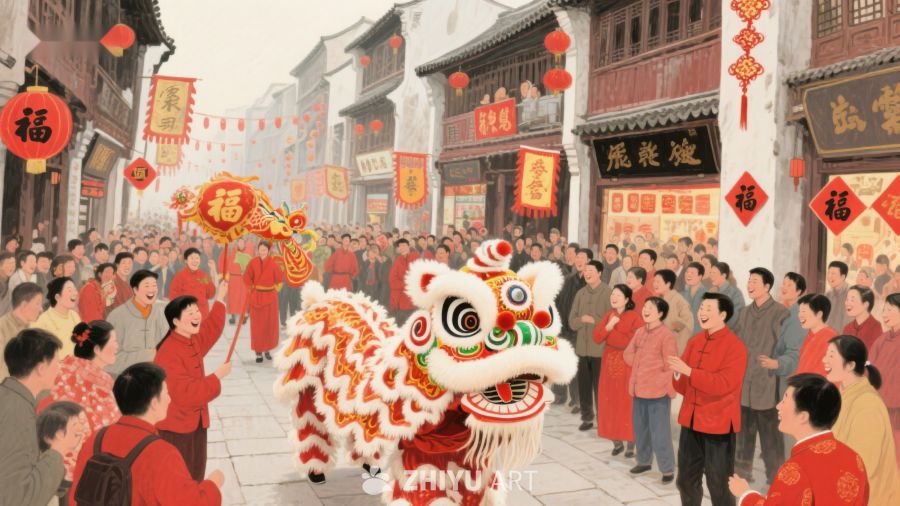 热闹街头舞狮迎新春 109