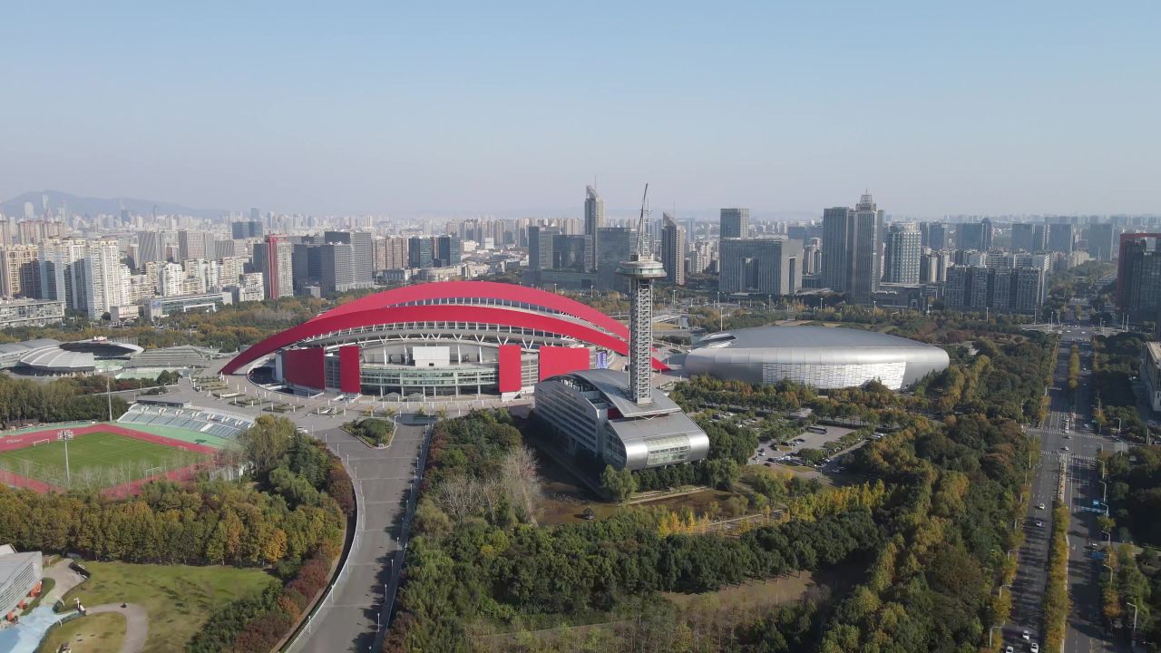江苏南京奥林匹克中心航拍