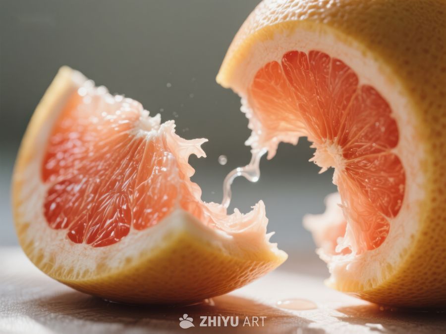 新鲜葡萄柚切开瞬间 664