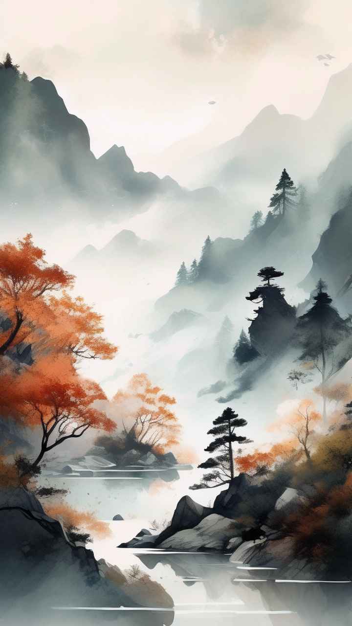 山水画国风背景 81