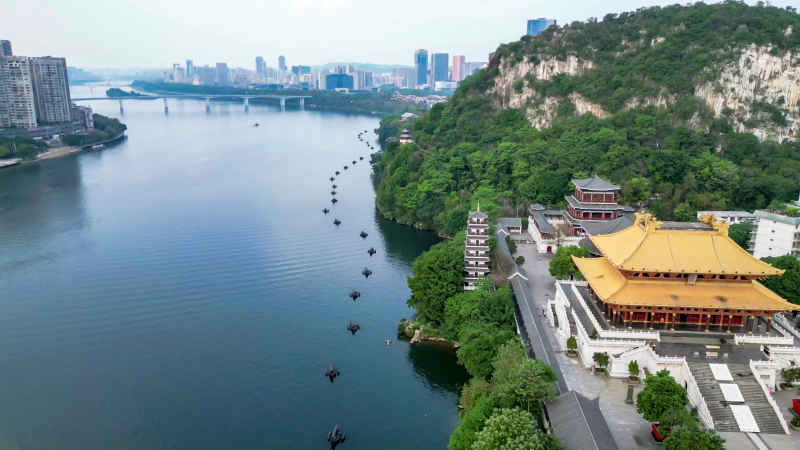 广西柳州城市风光航拍摄影图