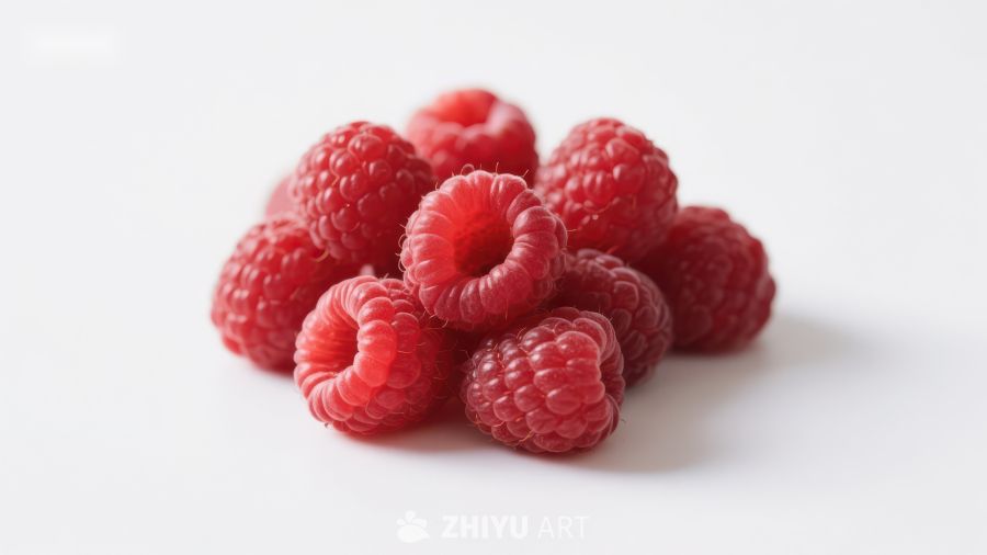 新鲜红莓堆叠特写