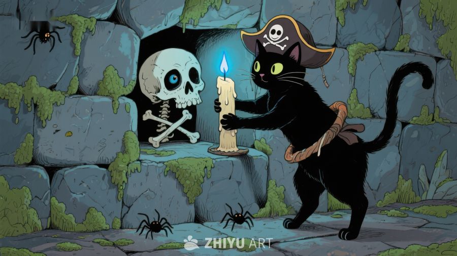 黑猫探险骷髅洞穴