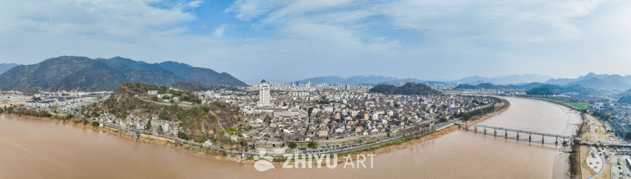 航拍浙江临海台州府城城区风光 20