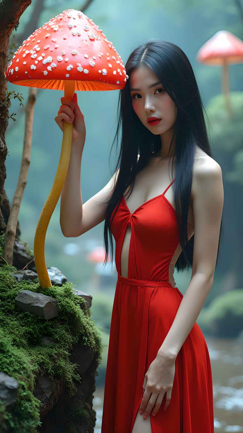 红色女郎户外拍摄 3