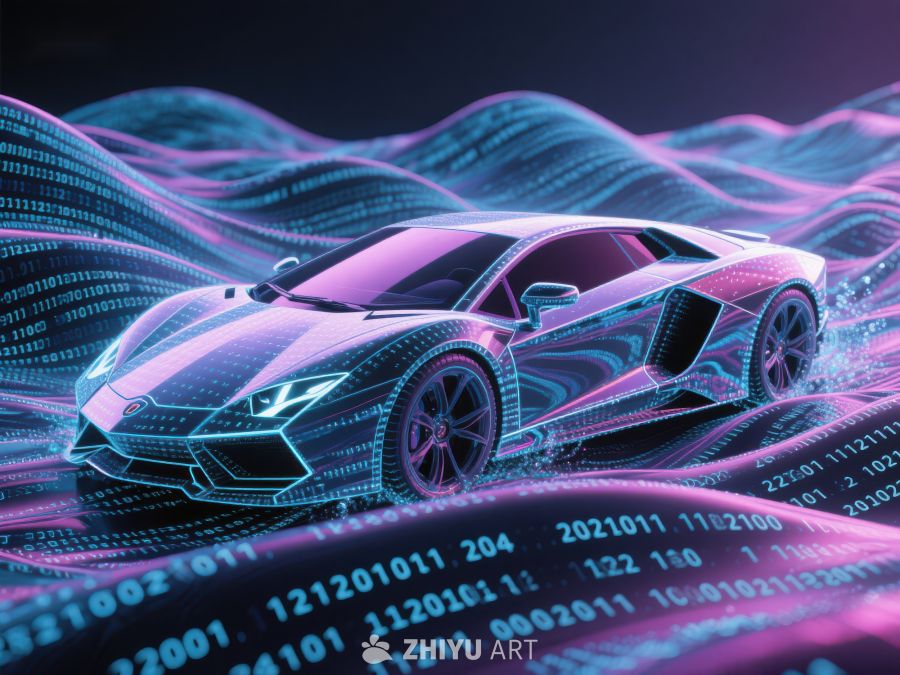 未来科技跑车与数据流 359