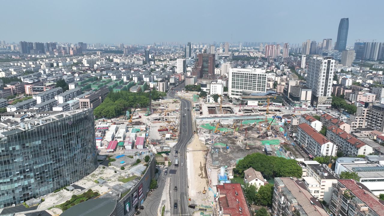 航拍昆山市区