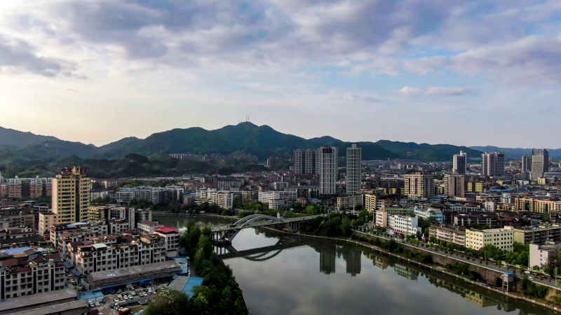 湖南怀化城市风光航拍 