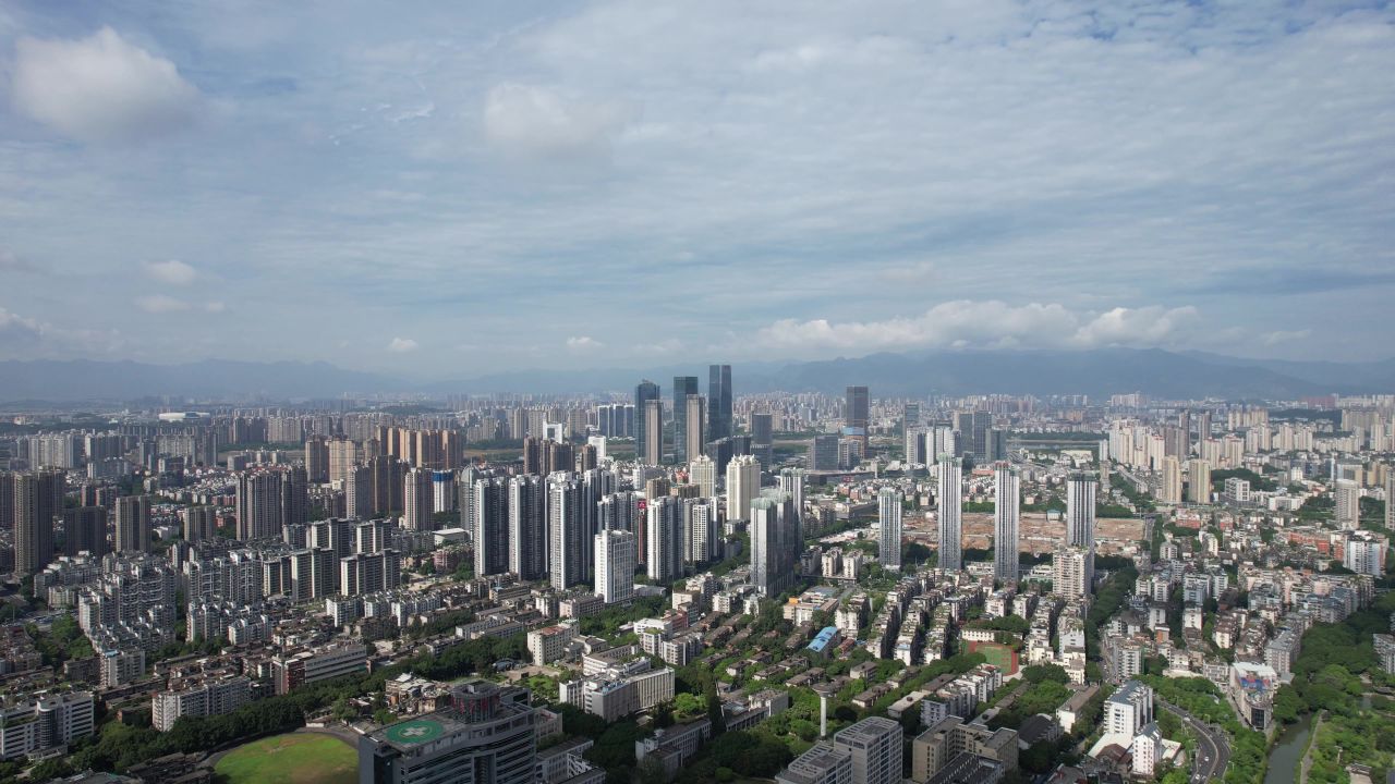 航拍福建福州城市风光