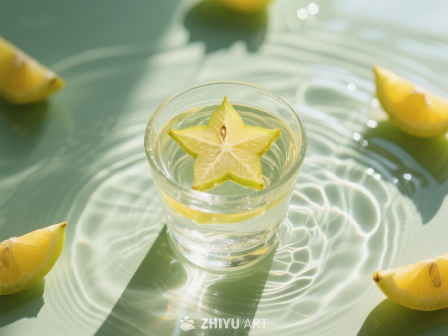 清新柠檬水与星形水果 409