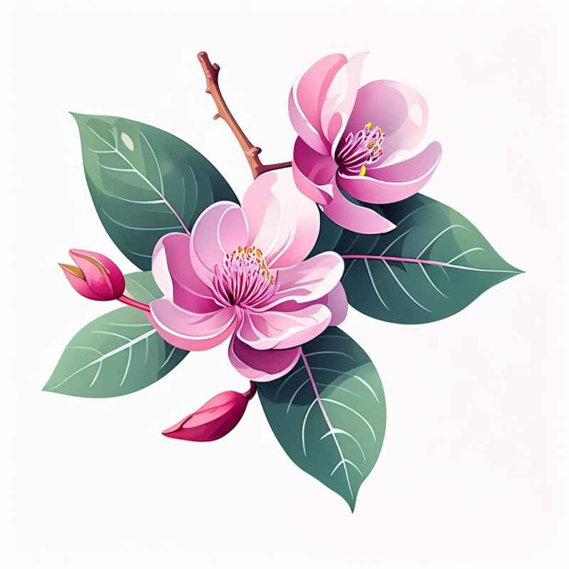 紫荆花扁平插画 15