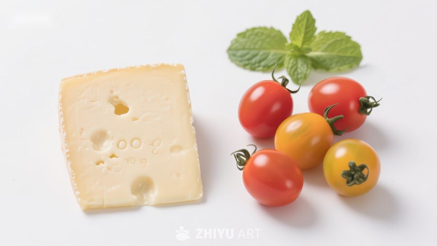 奶酪与樱桃番茄的清新组合
