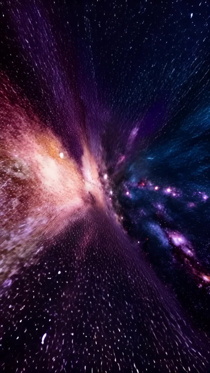 一个广阔的宇宙空间，呈现出长度、宽度和高度三个空间