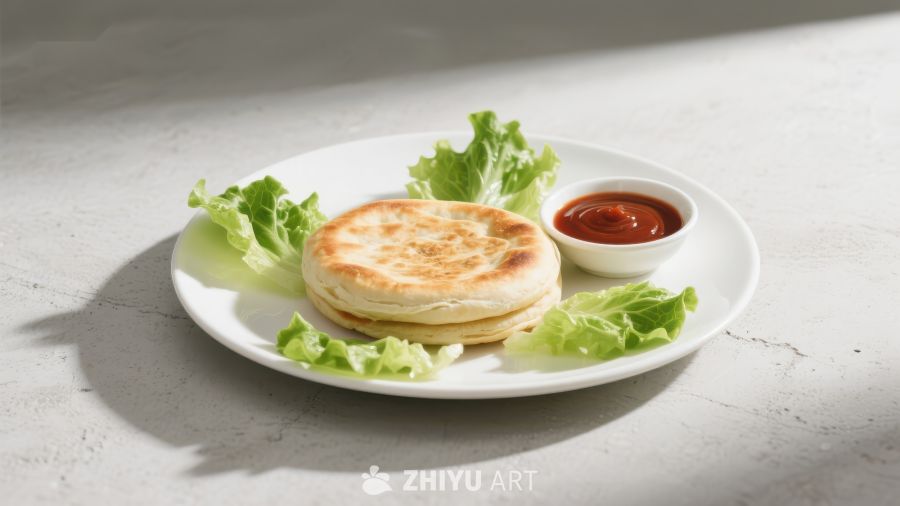 煎饼配生菜与酱料