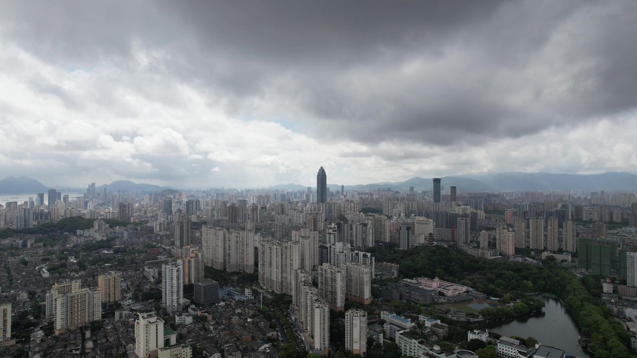 浙江温州城市风光航拍