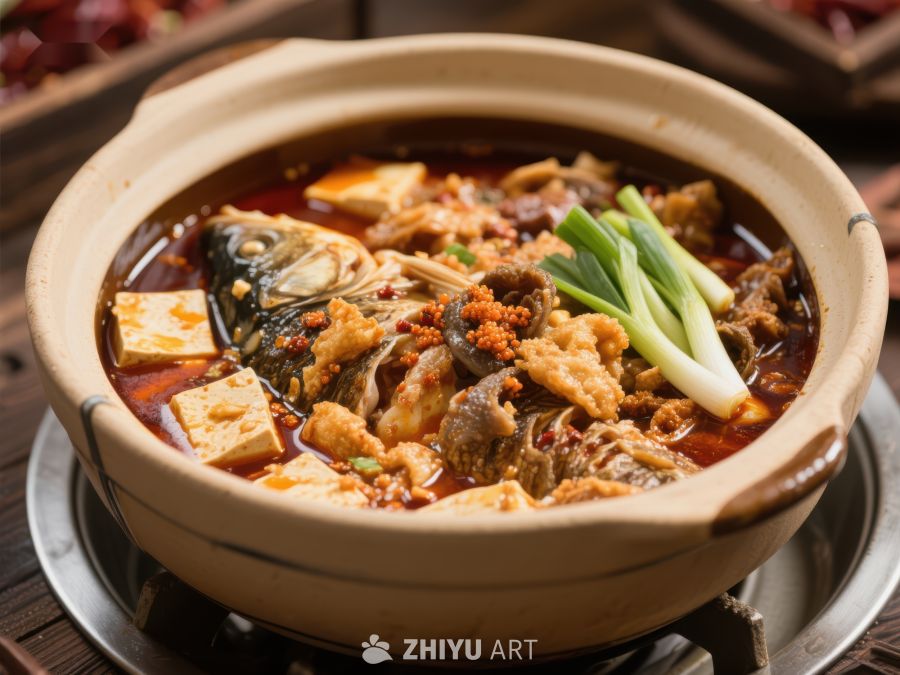 麻辣鱼头煲，鲜香四溢的美食 425
