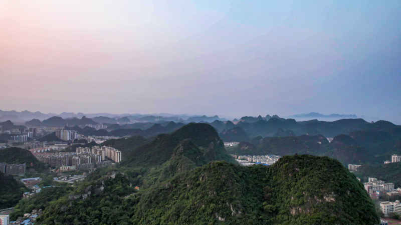 广西柳州城市风光航拍摄影图 