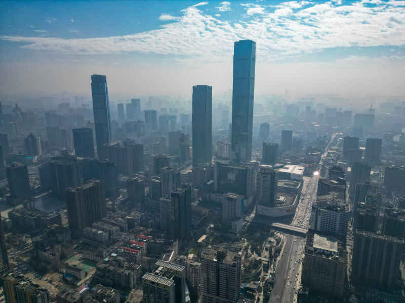 湖南长沙城市风光航拍摄影图