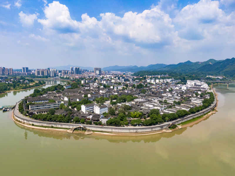 湖南洪江黔阳古城航拍摄影图 