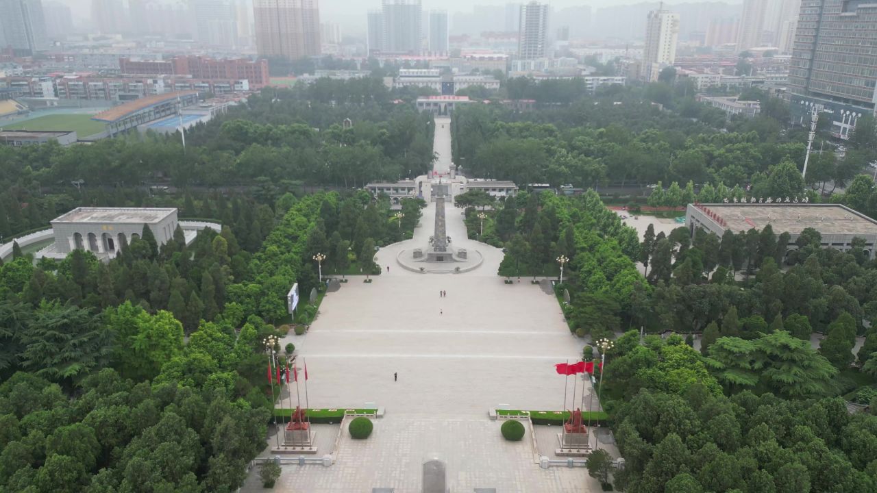 河北邯郸城市风光地标建筑航拍 