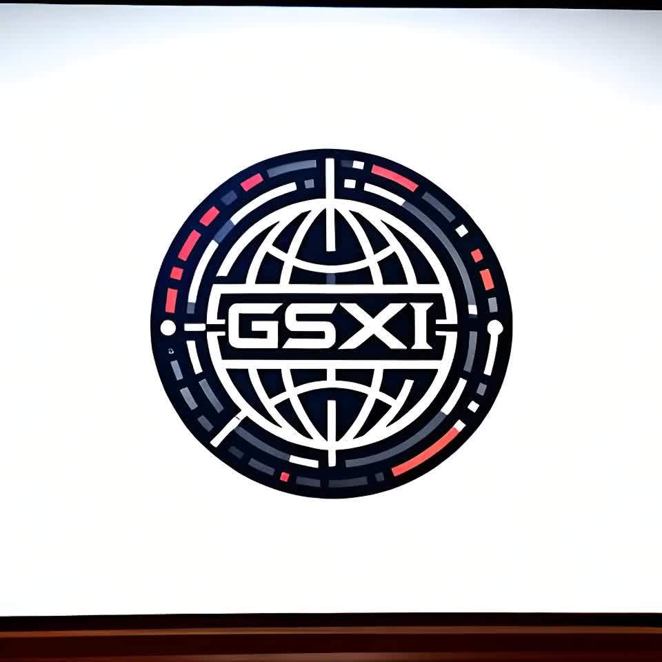 圆形标志上的“GSXI”字样逐渐转变为豪华的会议室