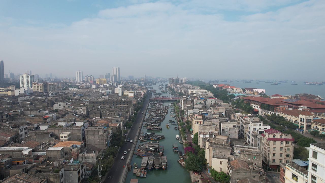 广西北海海边城市风光航拍