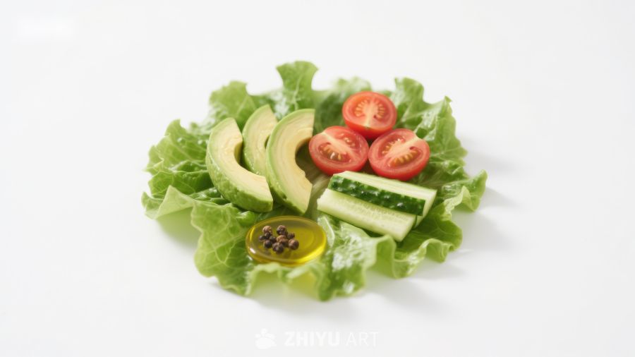 新鲜蔬菜沙拉食材摆盘