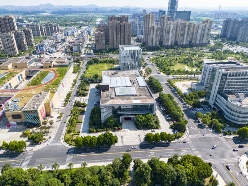 江西吉安城市风光航拍图 