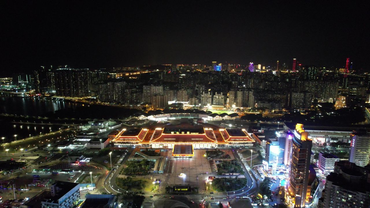 广东珠海城市风光航拍 