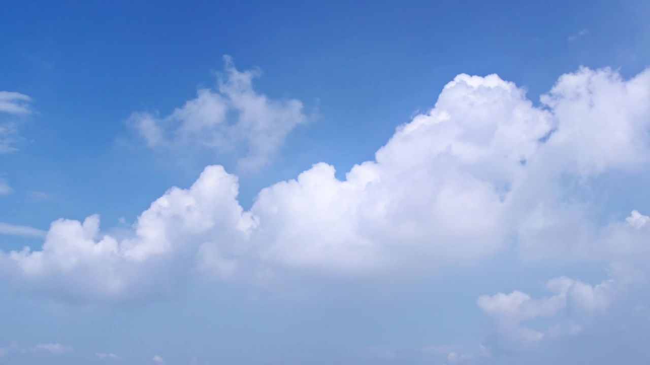 天气晴朗蓝天白云延时摄影 4