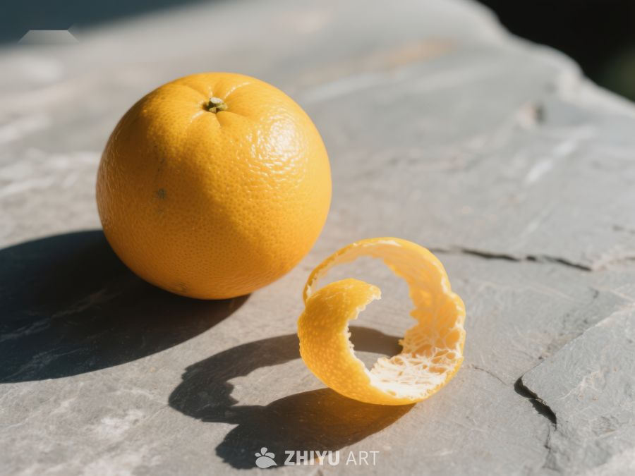 橙子与果皮，阳光下的静物 71