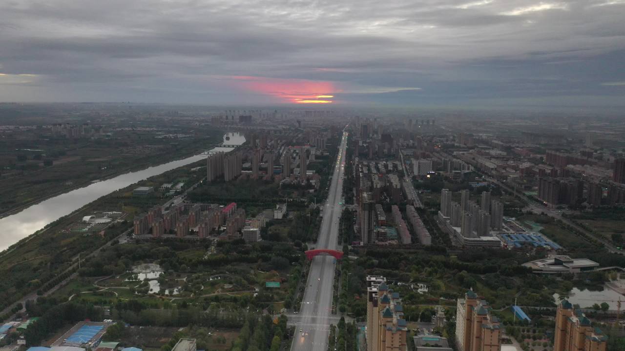 城市日落